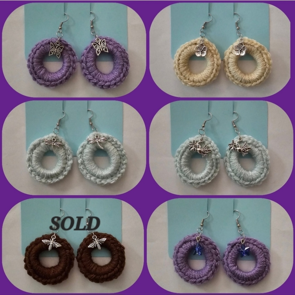 Handmade Crochet Earrings -listing is for 1